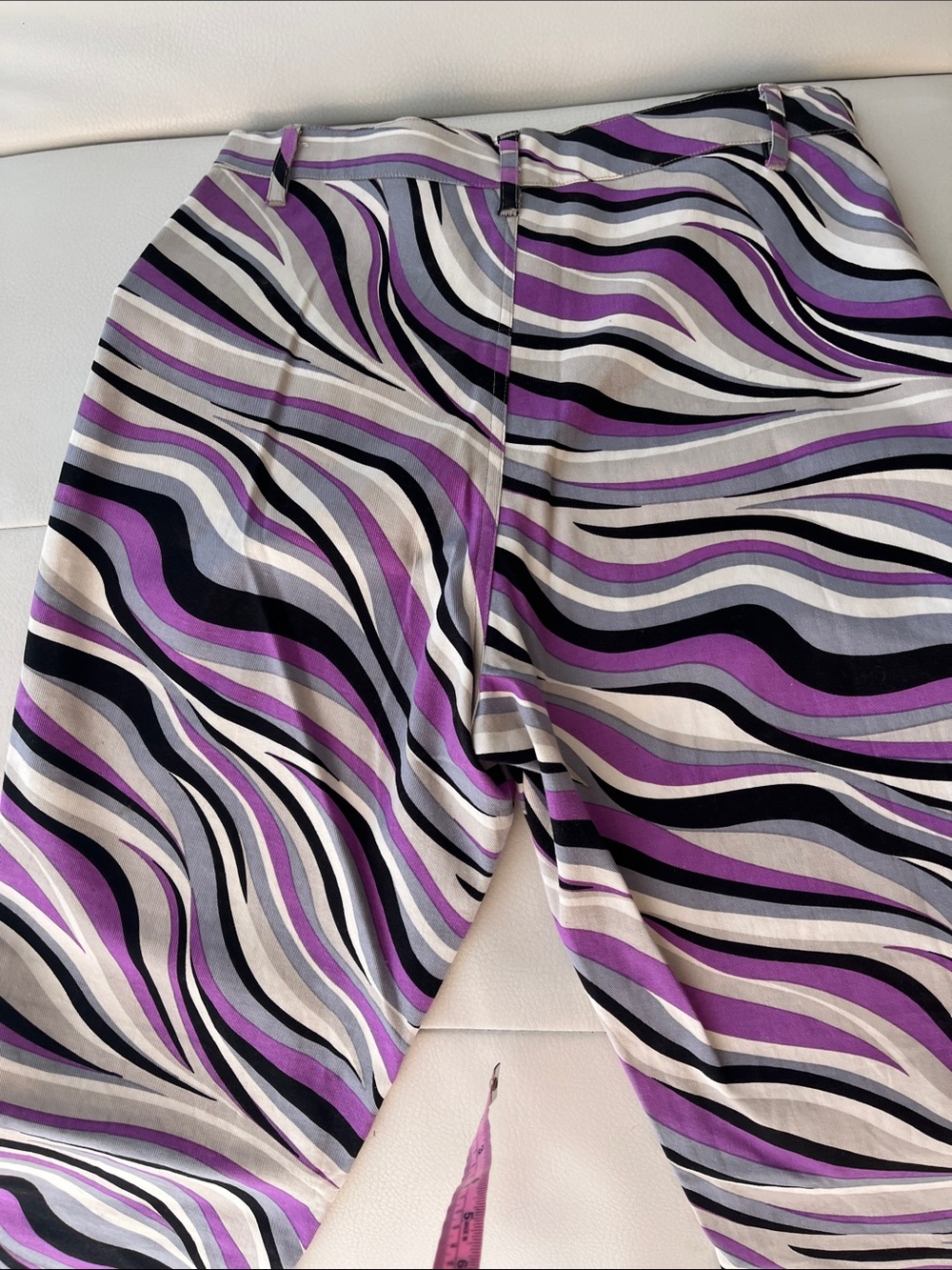 Motel Rocks Purple Wave Drawstring Boot-Cut Pants - Picture 6 of 9